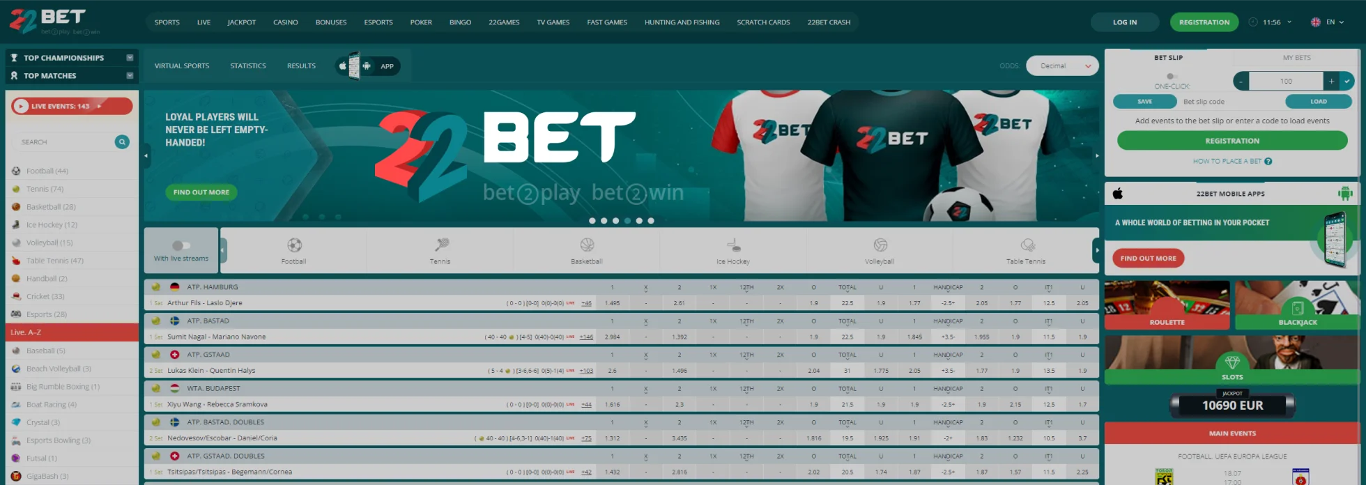 22Bet Website